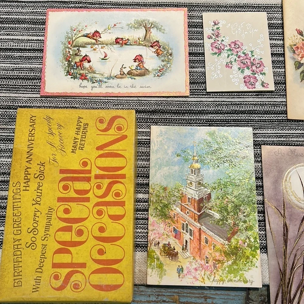 Set of Vintage Greeting Cards Variety of Occasions